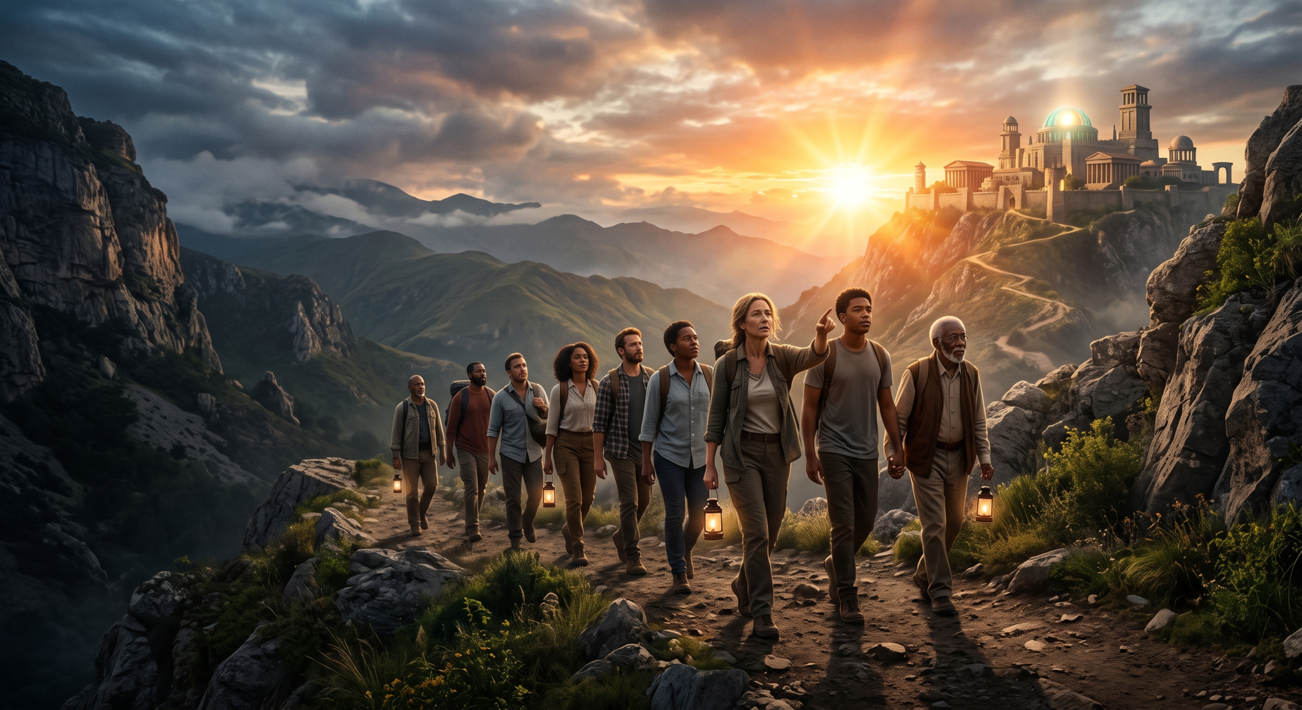 Ilustração cinematográfica de um guerreiro bíblico corajoso protegendo seu campo de lentilhas contra inimigos, simbolizando a defesa da herança espiritual.